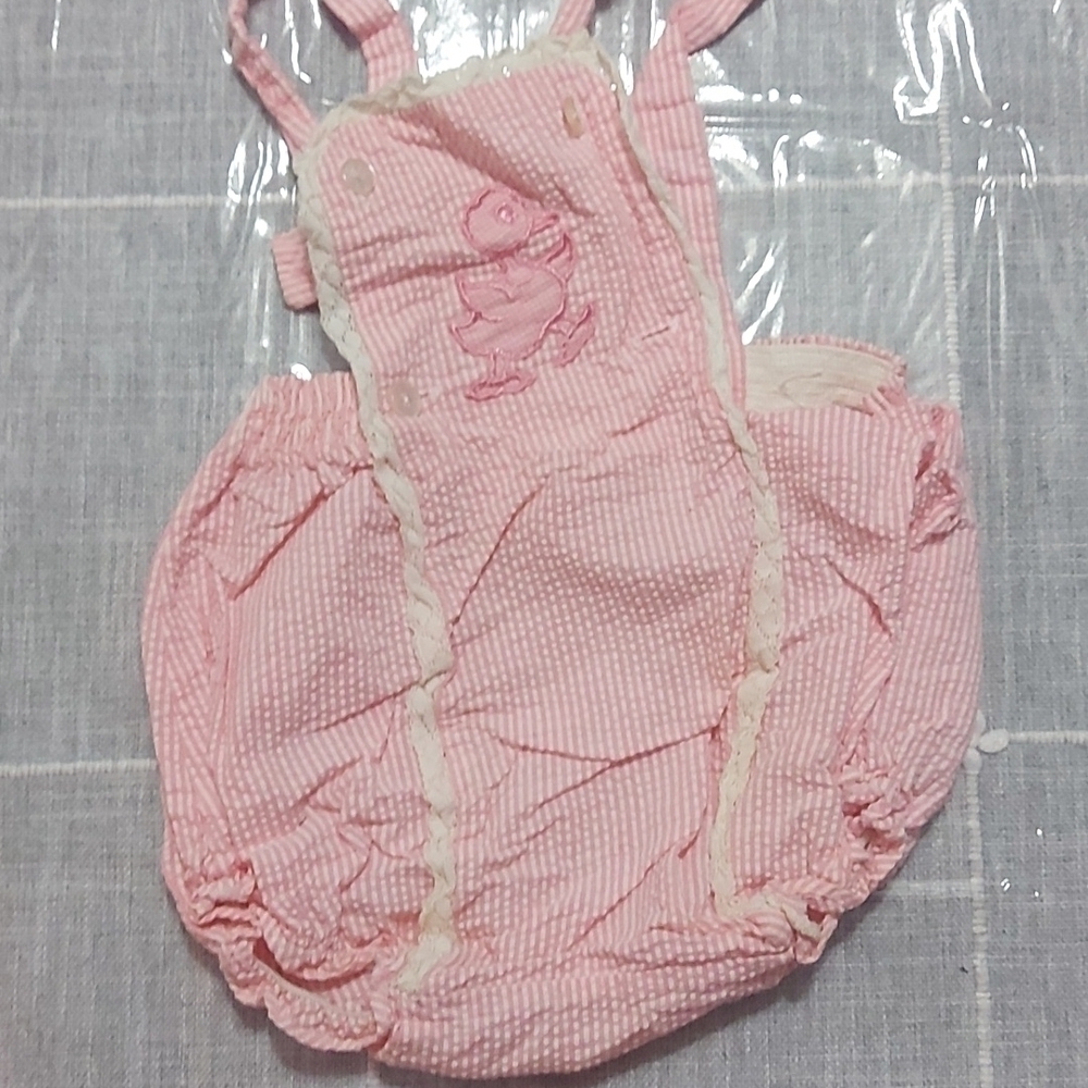 Vintage pink shorts overalls